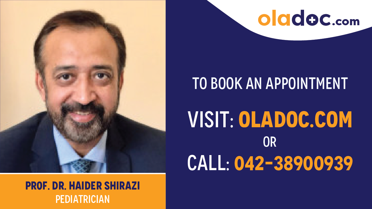 Book appointment with Prof. Dr. Haider Shirazi-best pediatrician in Islamabad